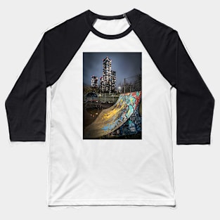 City at Night from Skateboard Park in Manchester Baseball T-Shirt